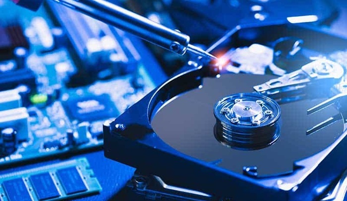 Hard drive with data recovery being performed in Auckland